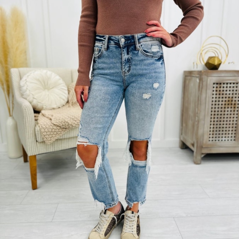 MOCO Borique Lovervet Youre my lover cropped straight leg jeans